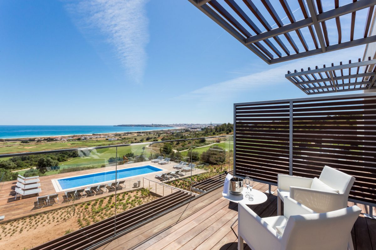 View over the ocean at Palmares Beach House Hotel, Lagos, Portugal