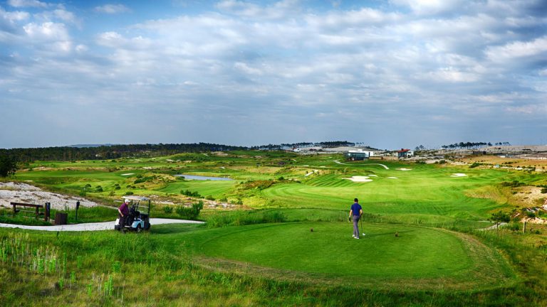On the tee at Royal Obidos Golf Club, Lisbon, Portugal