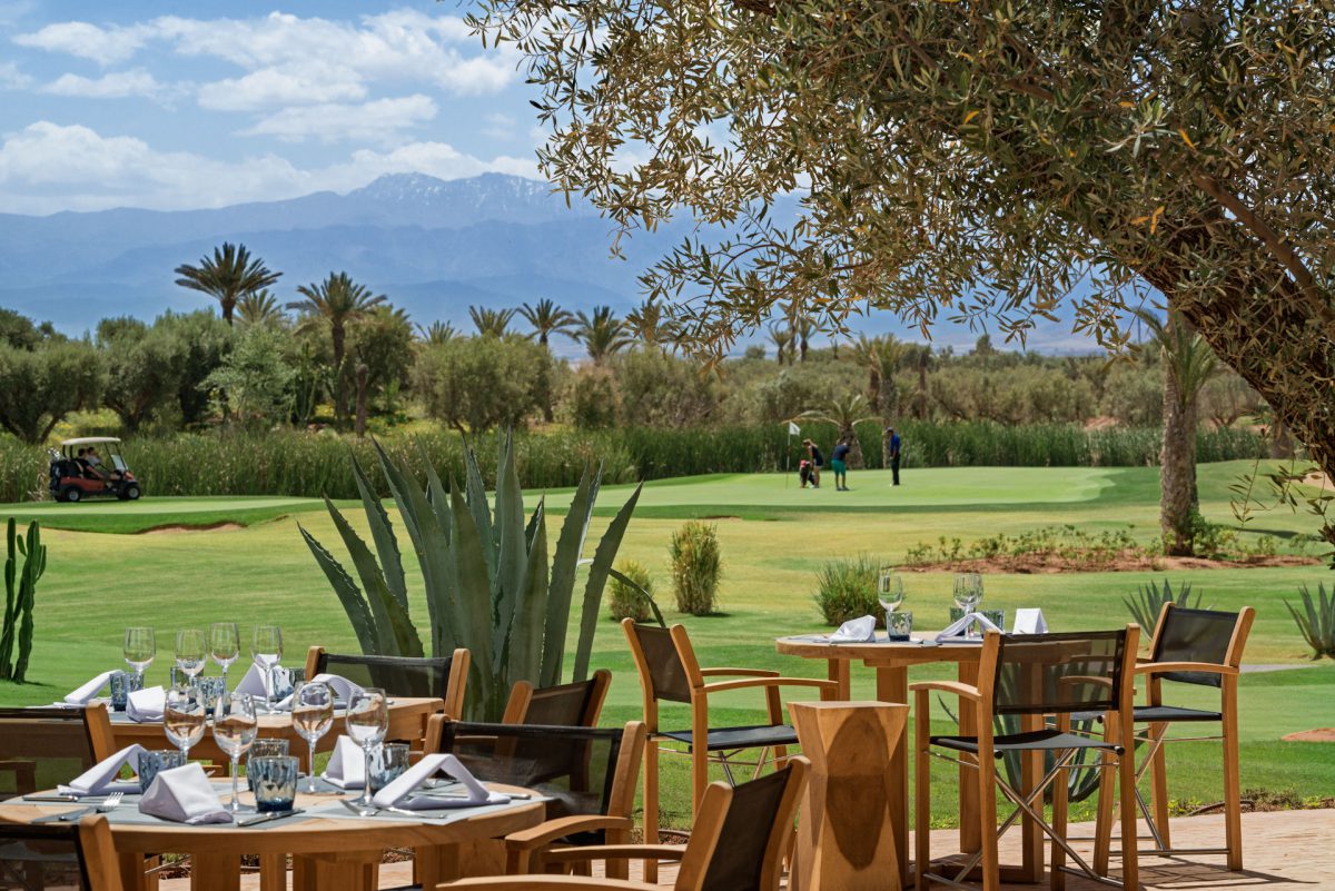 Lunch on the terrrace at Royal Palm Golf Course, Marrakech, Morocco. Golf Planet Holidays
