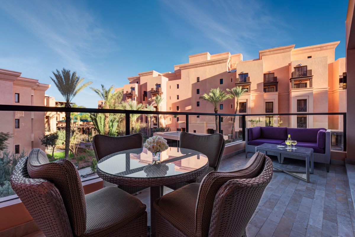 On your balcony at Mövenpick Hotel Mansour Eddahbi, Marrakech, Morocco. Golf Planet Holidays