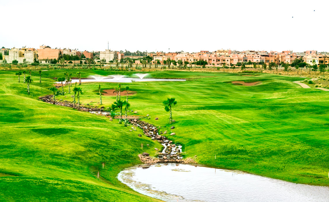 View over The Montgomerie Golf Club, Marrakesh, Morocco