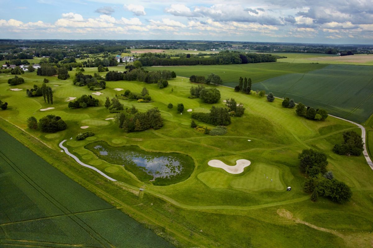Bird's eye view of Rigenee Golf Club, near Waterloo, Belgium