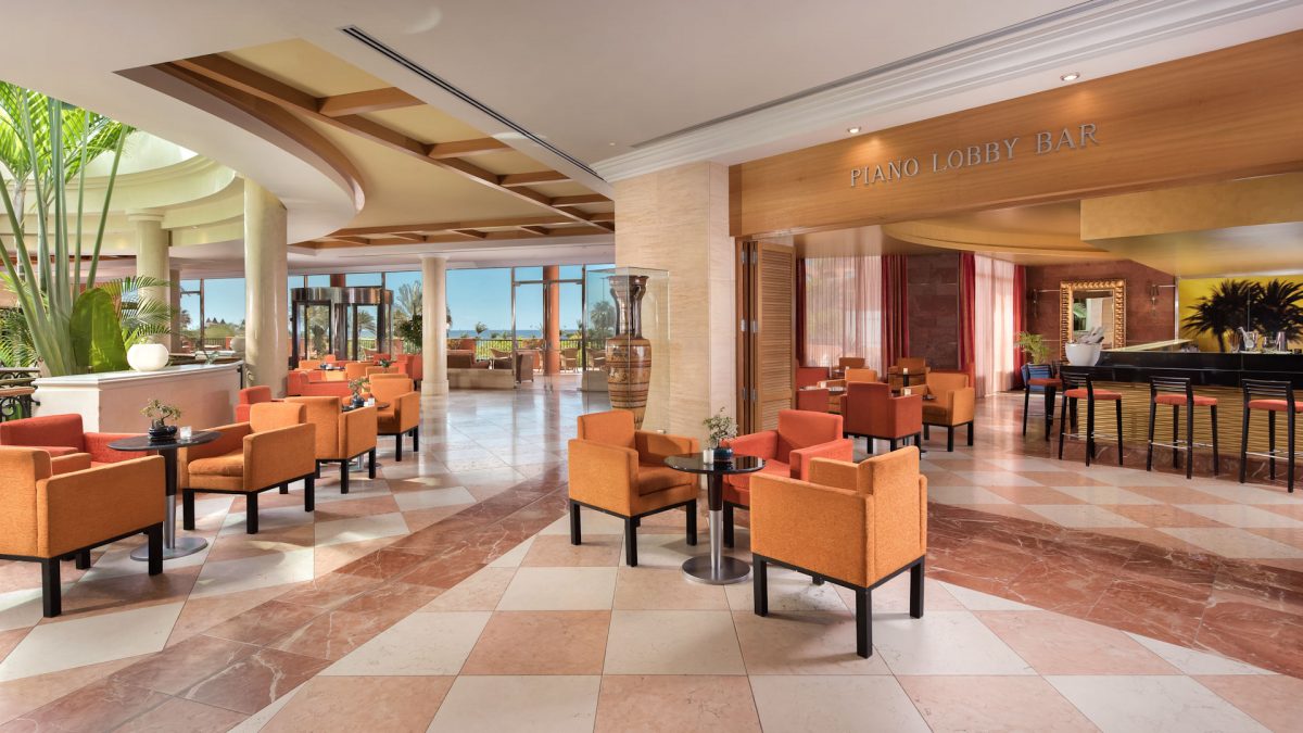 The lobby bar at Sheraton Fuerteventura Beach Golf and Spa Resort
