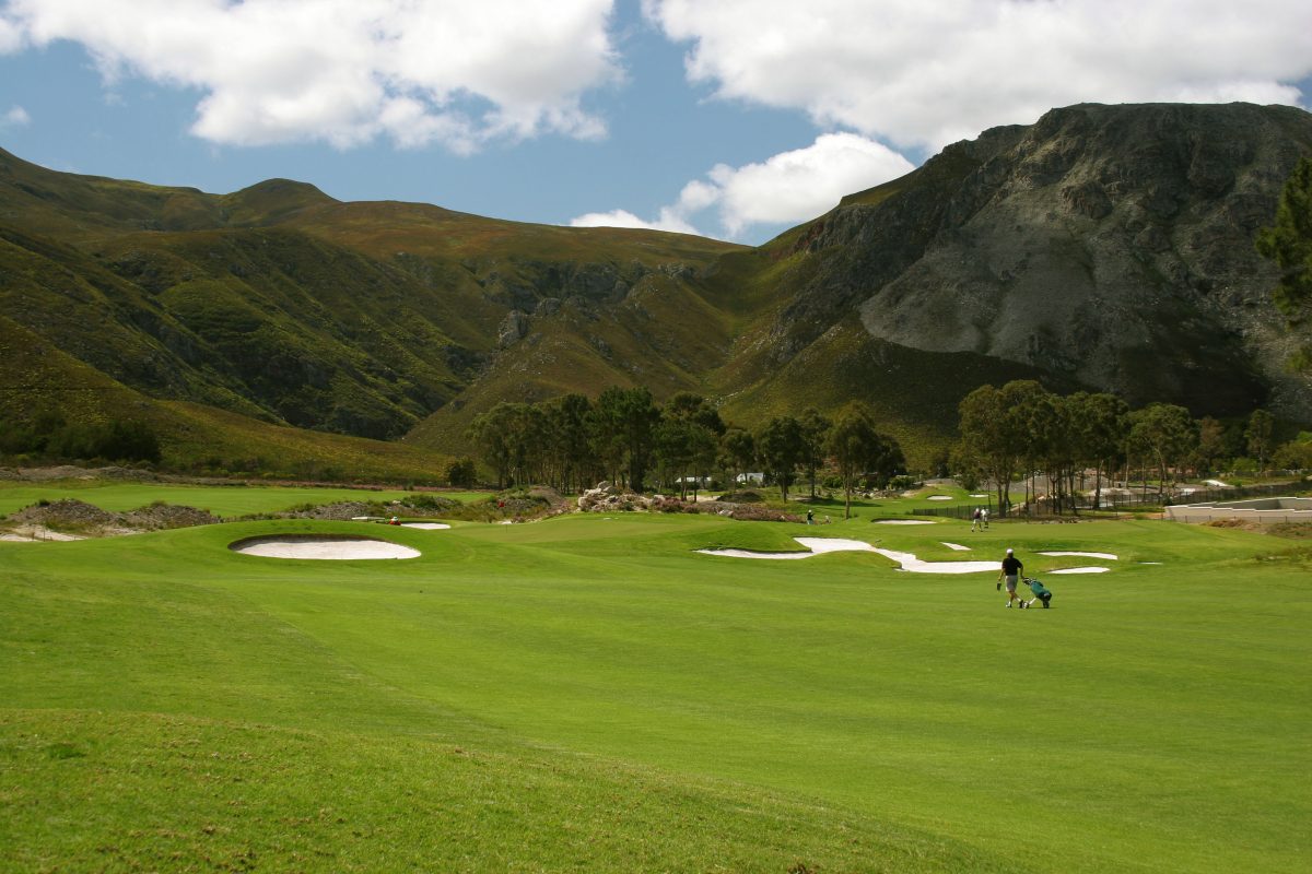 Mountain backdrop to Hermanus Golf Club, South Africa