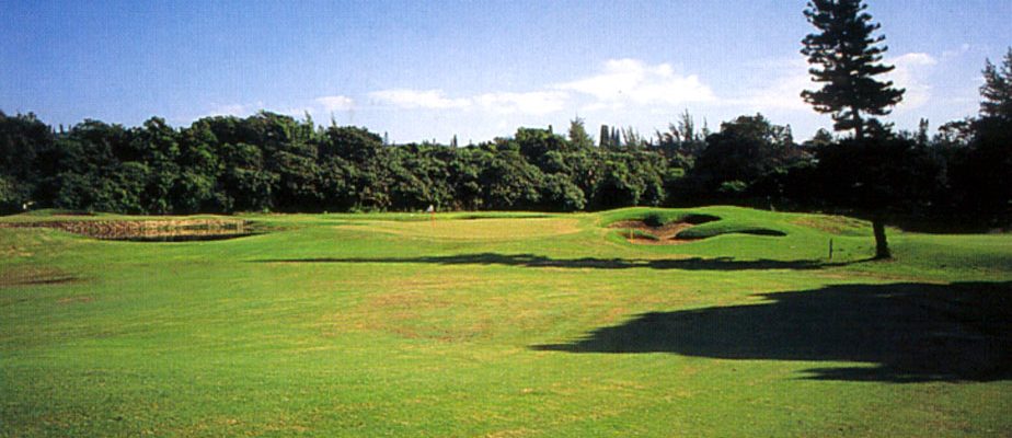 Danger surrounds this green at Beachwood Country Club, Durban, South Africa