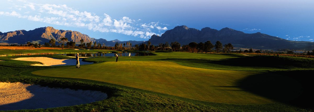 Putting on Pearl Valley Golf course, Paarl, South Africa