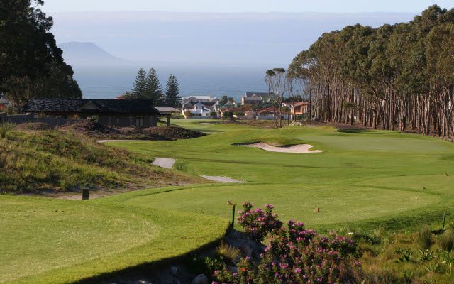 Heading from the tee at Hermanus Golf Club, South Africa