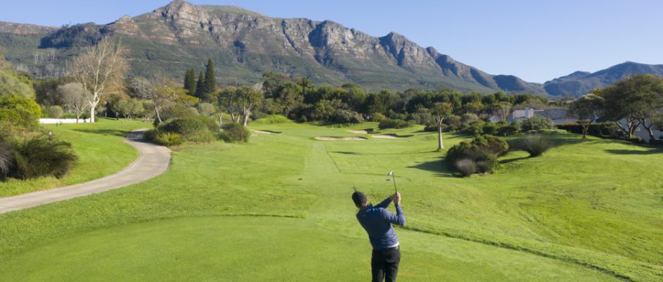 Down the fairway at Steenberg Golf Club, Tokai, Western Cape, South Africa