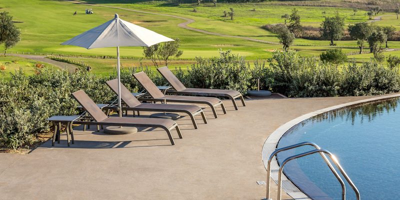 Poolside at Morgado Golf and Country Club, Portimao, Algarve, Portugal. Golf Planet Holidays.
