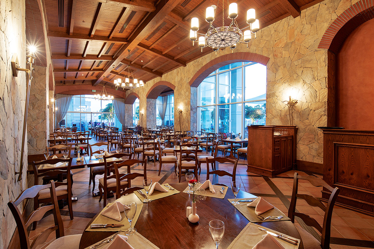 The main restaurant at Titanic Deluxe Golf Resort, Belek, Turkey