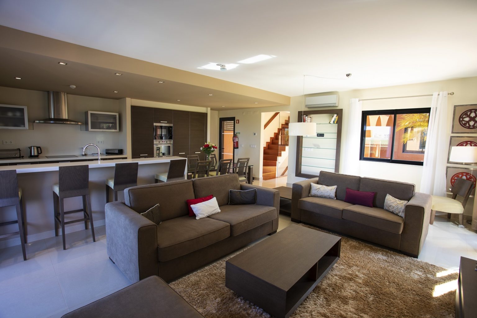 Villa living room at Amendoeira Golf Resort, Algarve, Portugal. Golf Planet Holidays.