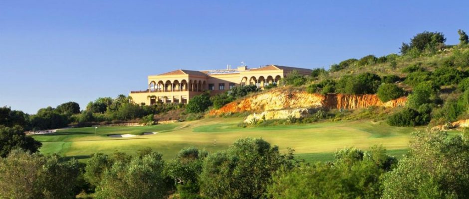 The Faldo course clubhouse at Amendoeira Golf Resort, Algarve, Portugal