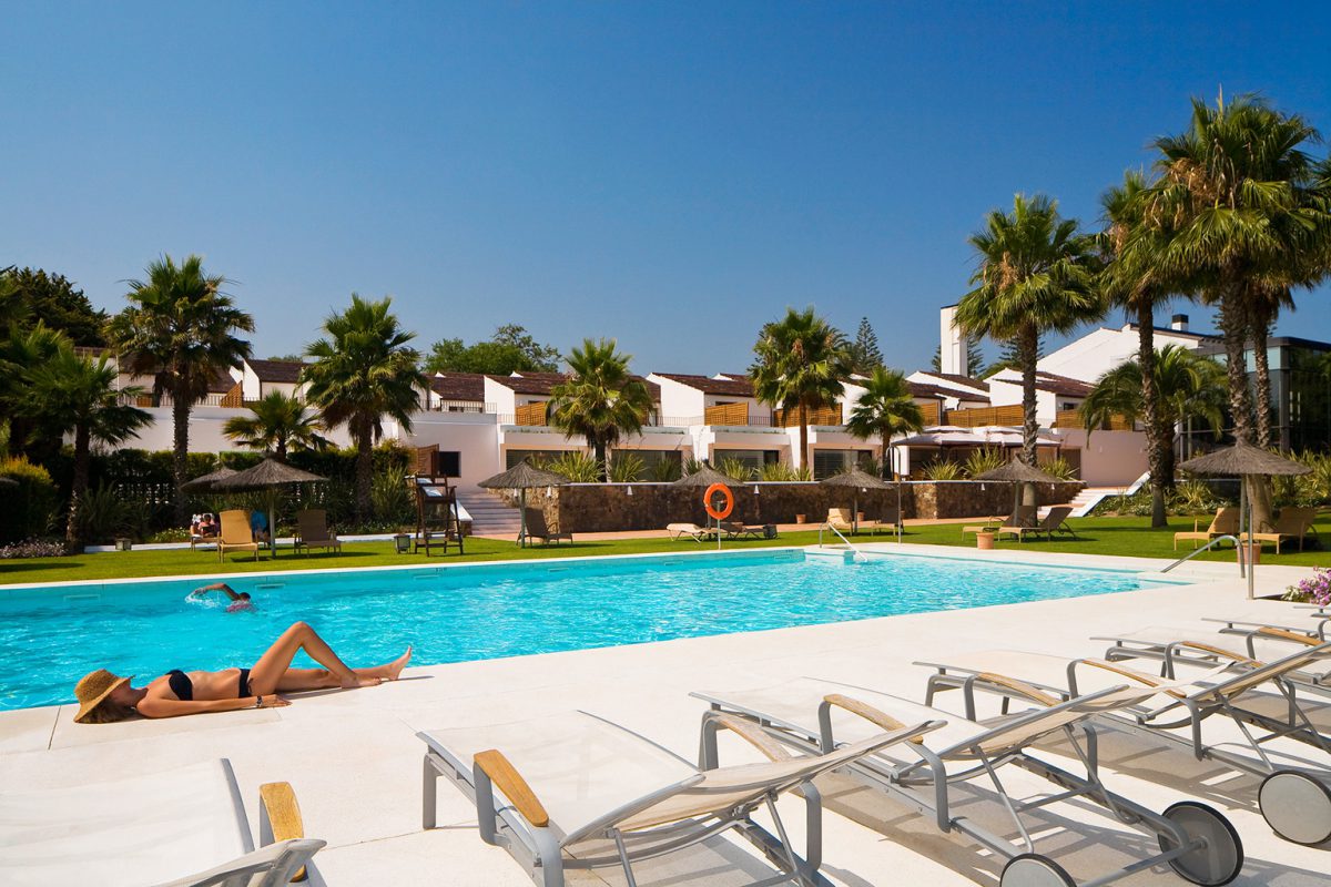 By the pool at Hotel Encinar de Sotogrande, Costa del Sol, Malaga