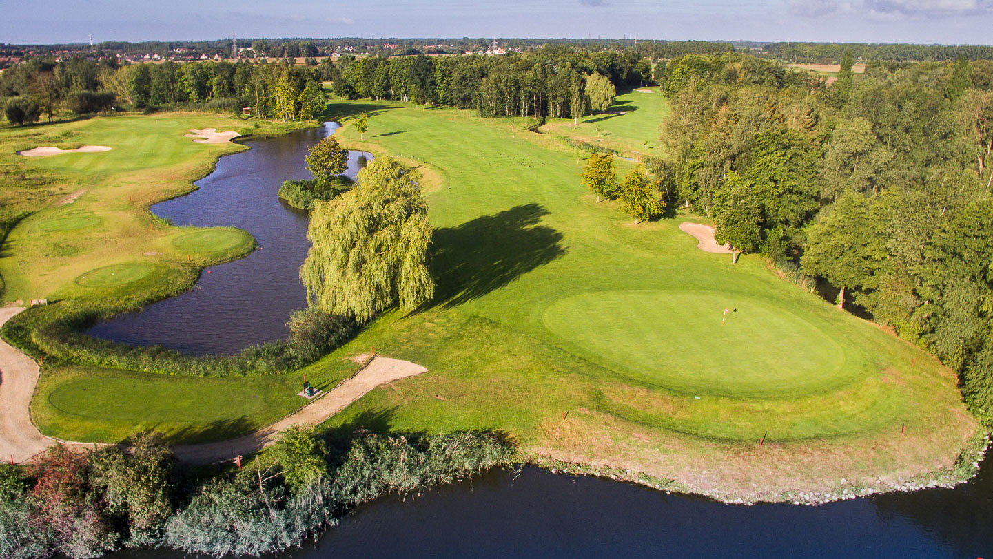 Bird's eye view of Damme Golf Course, near Bruges, Belgium