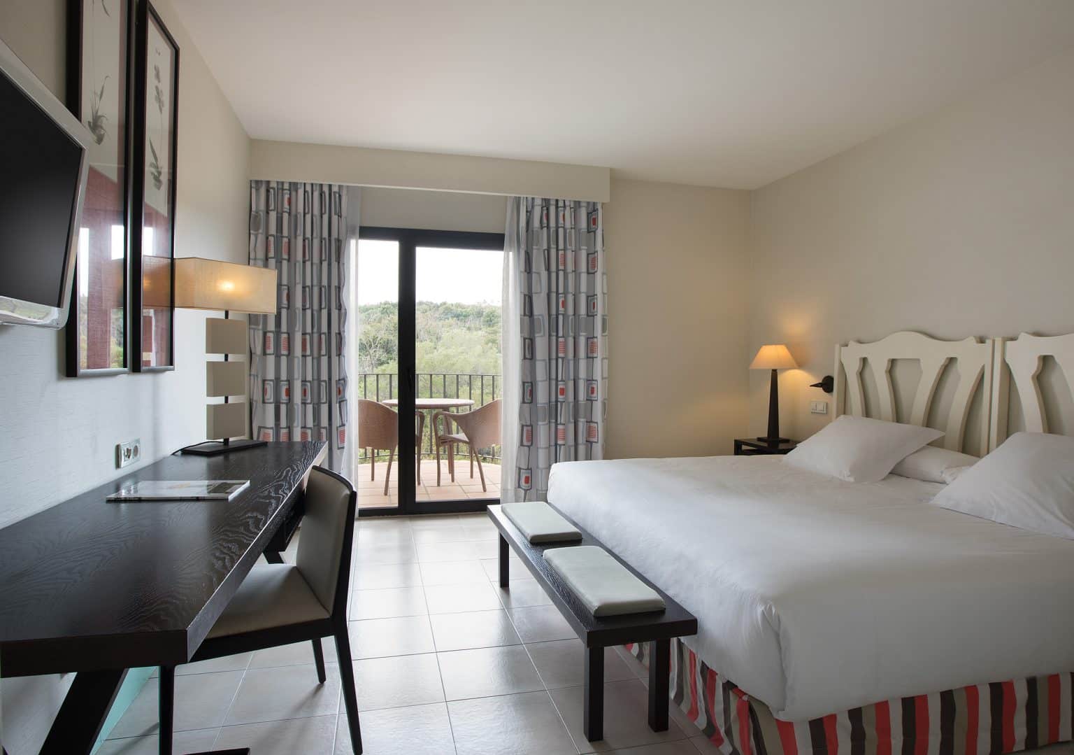 Modern bedrooms at Hotel Encinar de Sotogrande, Costa del Sol, Spain