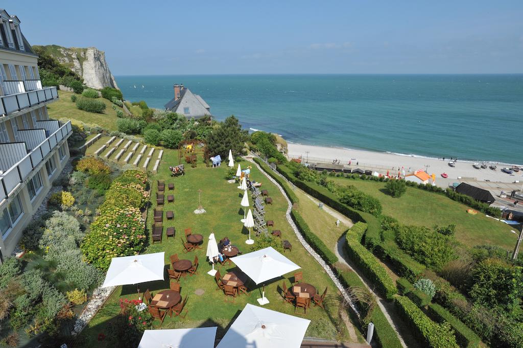 Impressive views from the terrace at Dormy House, Etretat, Normandy, France