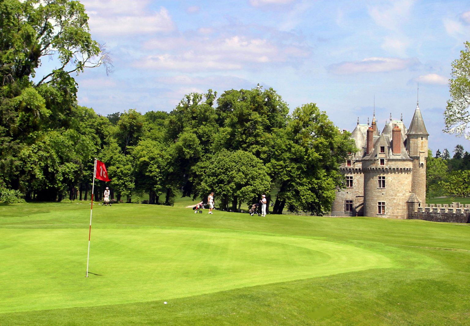 The 18th green at La Bretesche Golf Club, Brittany, France