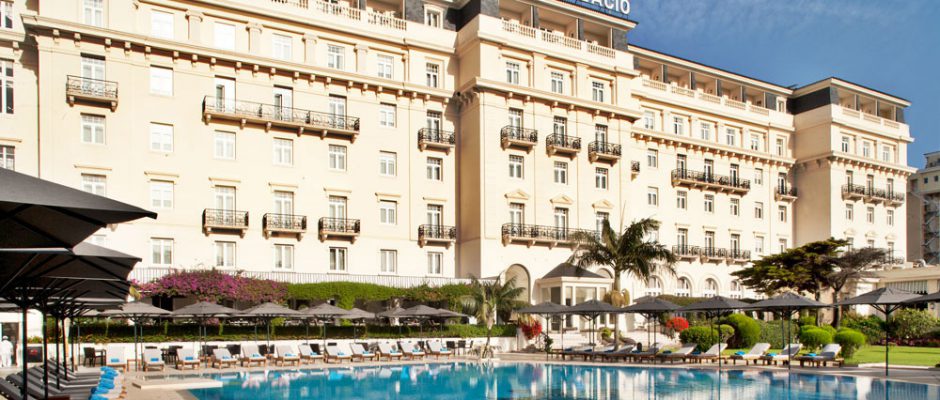 View from the pool at Hotel Palacio, Estoril, near Lisbon, Portugal