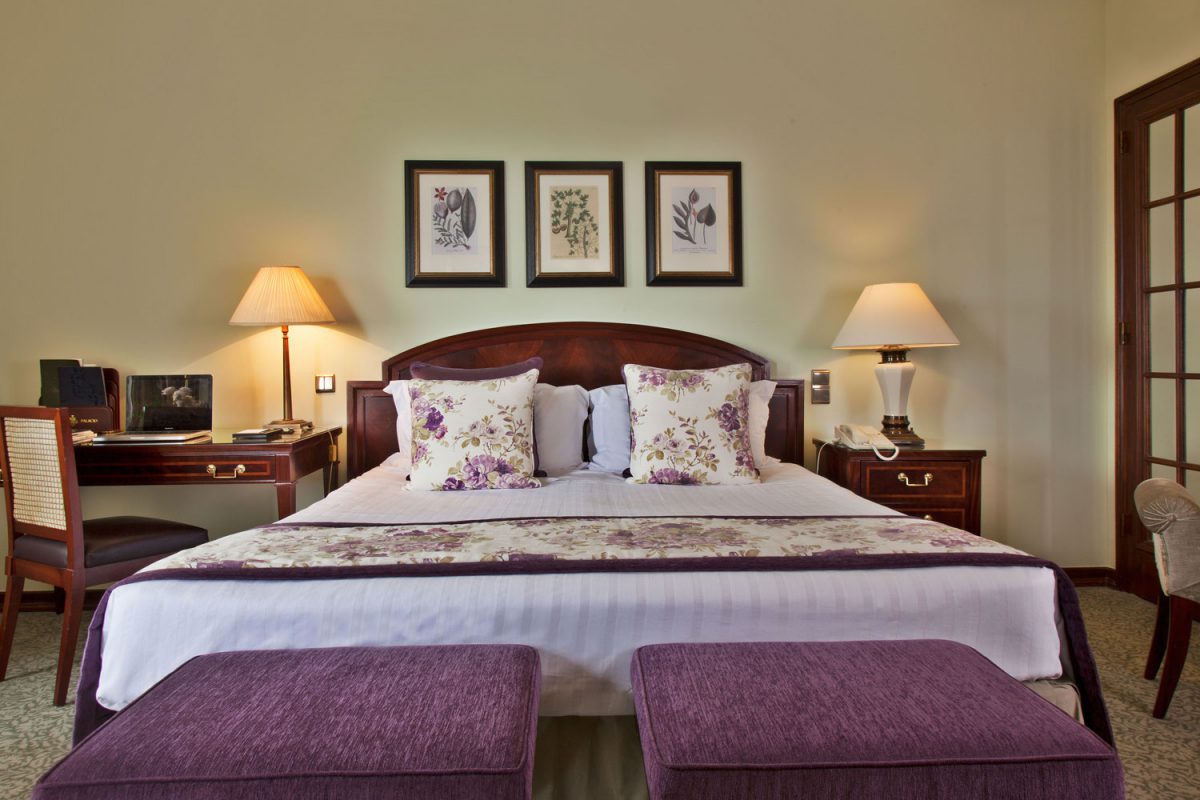 Enjoy the elegant bedrooms at Hotel Palacio Estoril, near Lisbon, Portugal