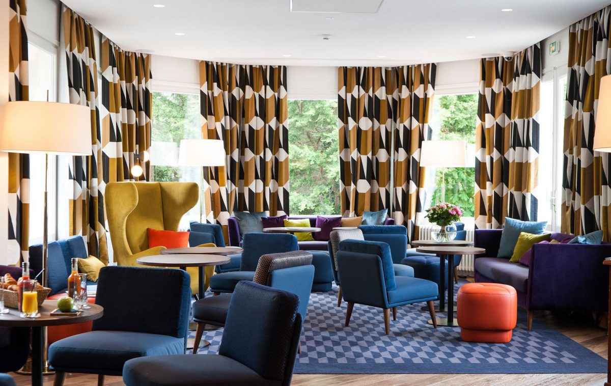 The lounge in Le Manoir Golf Hotel, Le Touquet, France