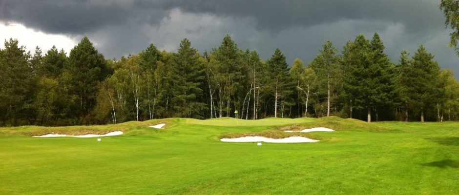 Dramatic skies over the dramatic Les Aisses Golf Club, Loire, France