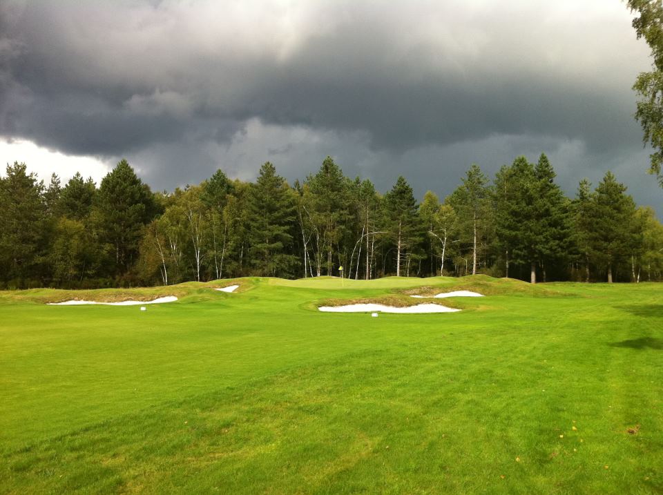 Dramatic skies over the dramatic Les Aisses Golf Club, Loire, France