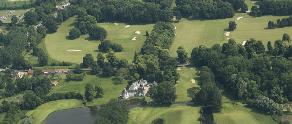 Aerial view of Nampont Saint Martin golf club in Northern France. Golf Planet Holidays