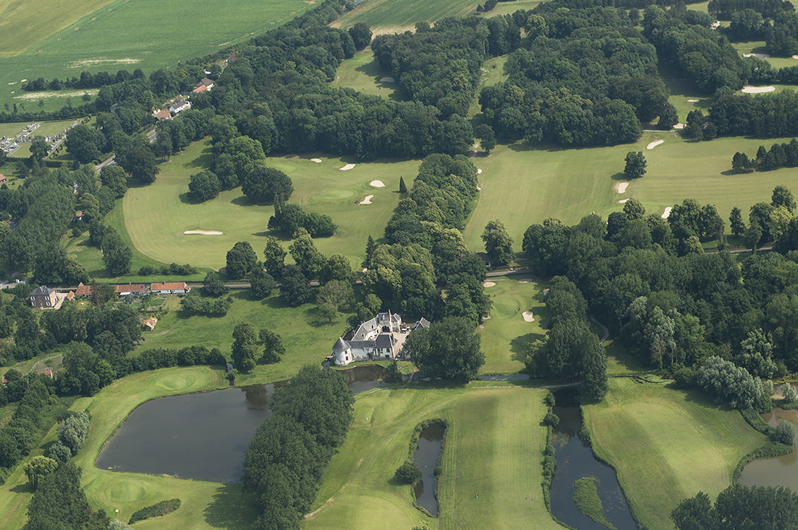 Aerial view of Nampont Saint Martin golf club in Northern France. Golf Planet Holidays