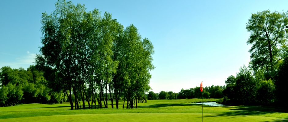 Trees and water hazards at Nampont Saint Martin golf club in Northern France. Golf Planet Holidays