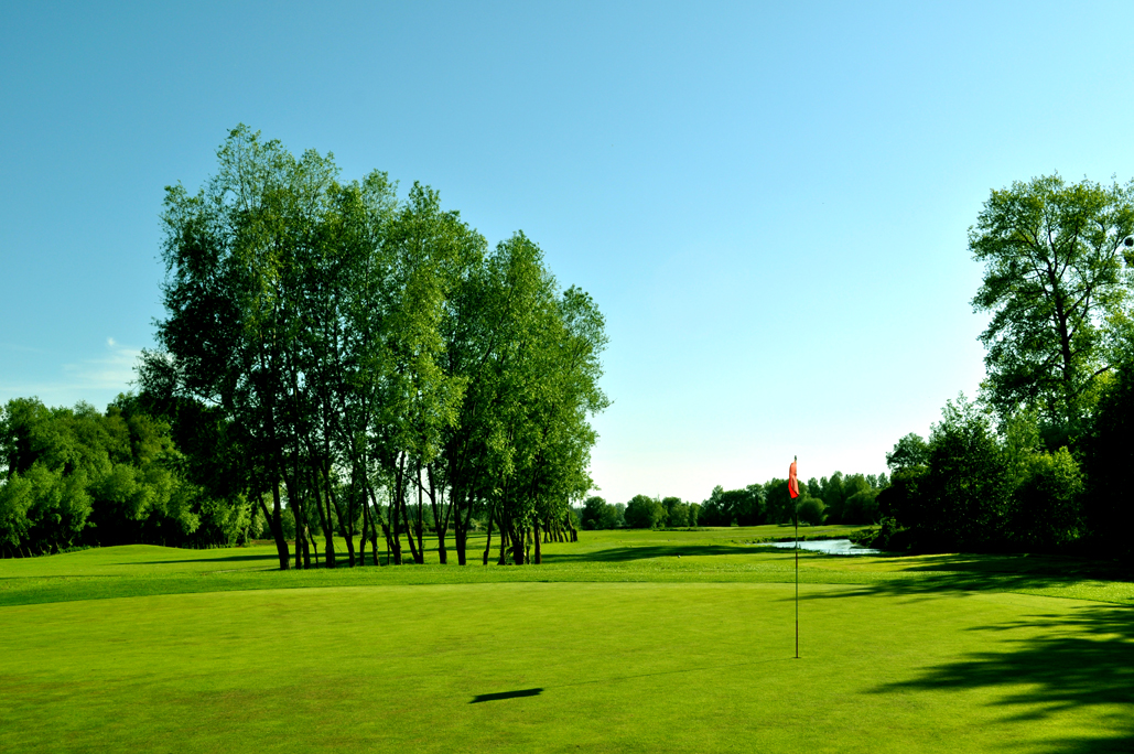 Trees and water hazards at Nampont Saint Martin golf club in Northern France. Golf Planet Holidays