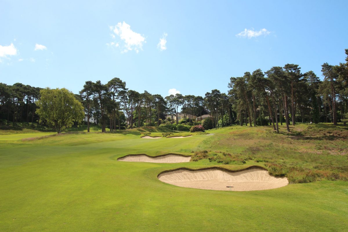 The 13th hole at Parkstone Golf Course, Poole, Dorset, England
