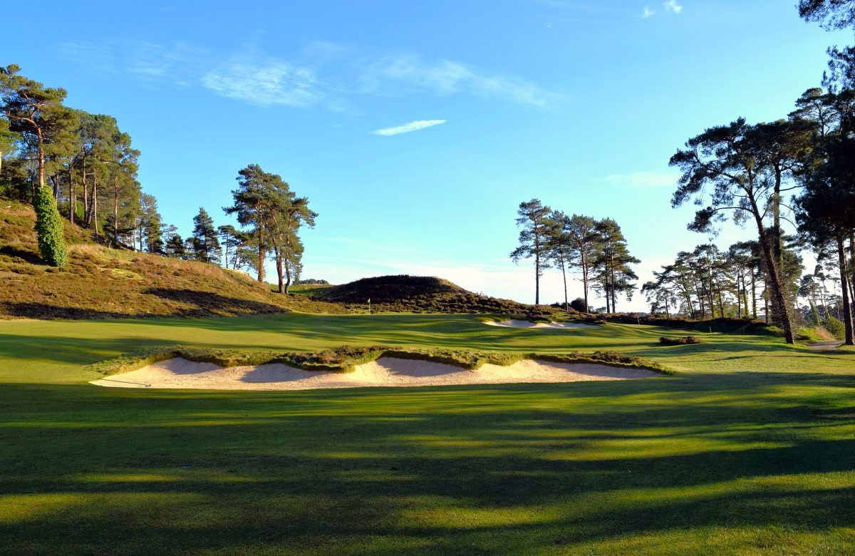 The first hole at Parkstone Golf Club, Poole, Dorset, England