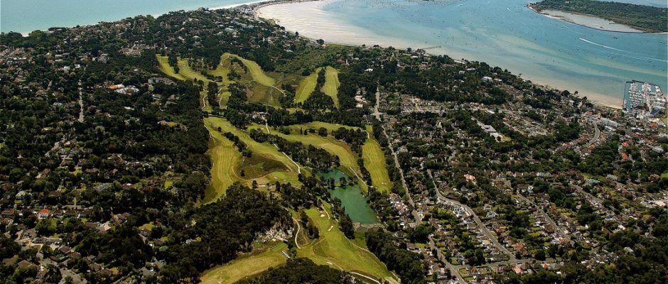 Bird's eye view of Parkstone Golf Course, Poole, Dorset, England