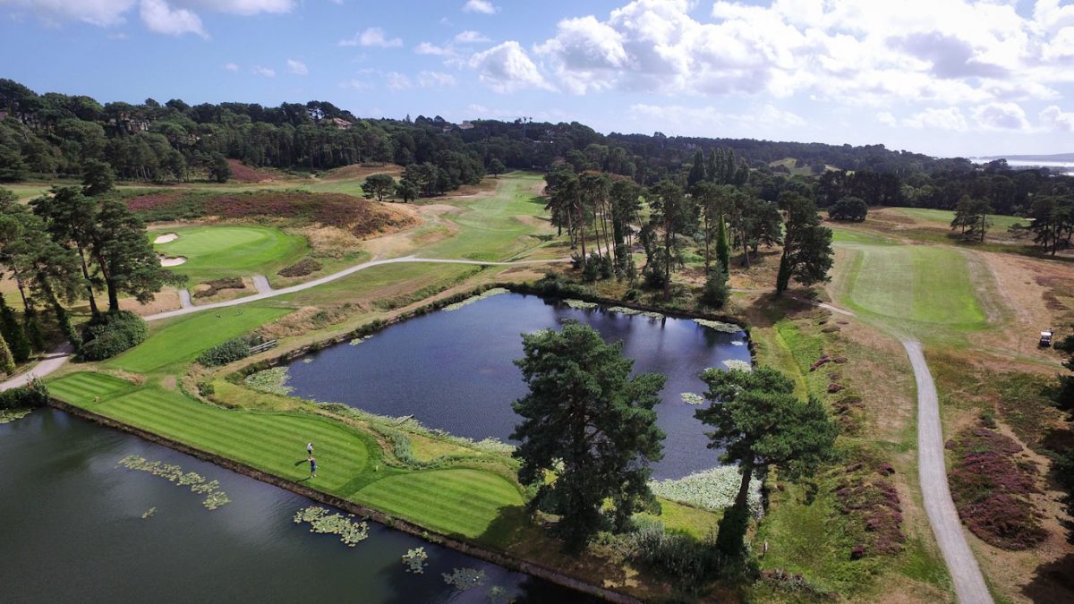 Aerial view of Parkstone Golf Course, Poole, Dorset, England