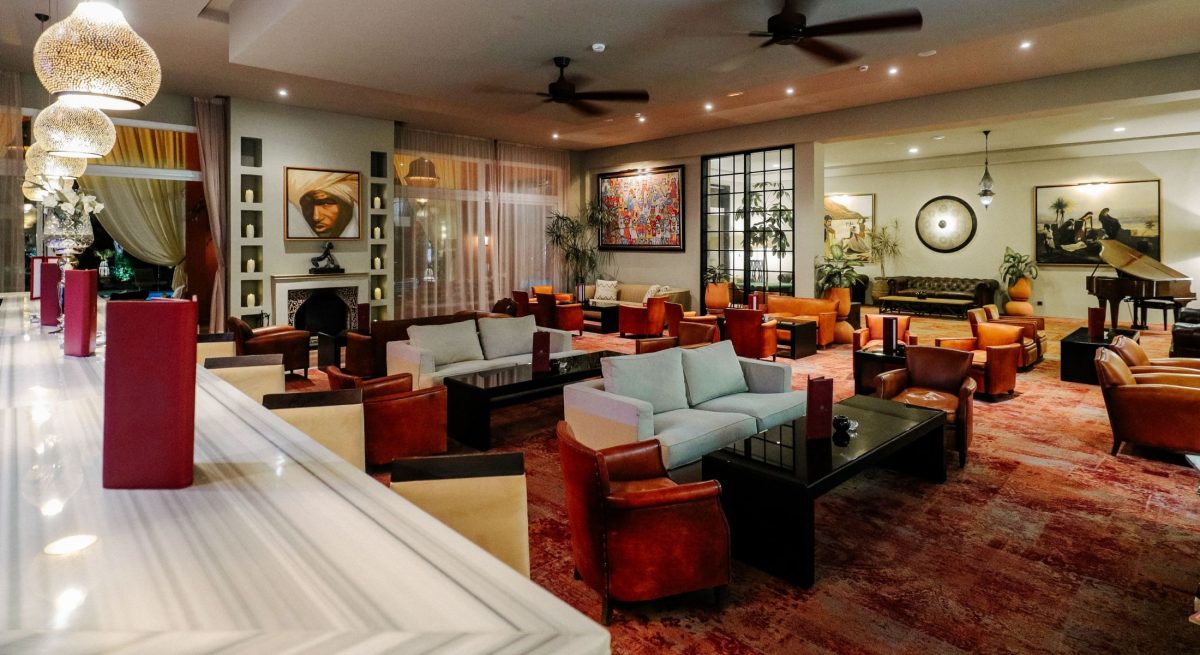The bar in the Tikida Golf Palace hotel, Agadir, Morocco