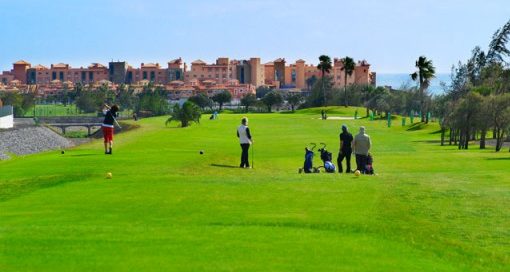 On the tee at Fuerteventura Golf Club
