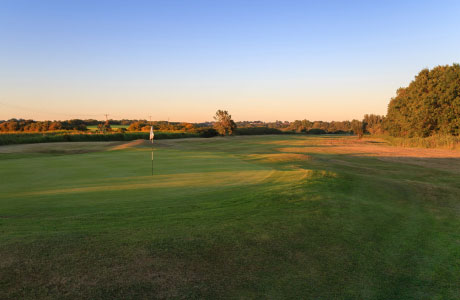 The second hole at Cooden Beach Golf Club, Bexhill-on-Sea, England