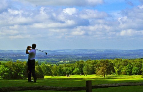 Tee with a view at Crowborough Beacon Golf Club, England