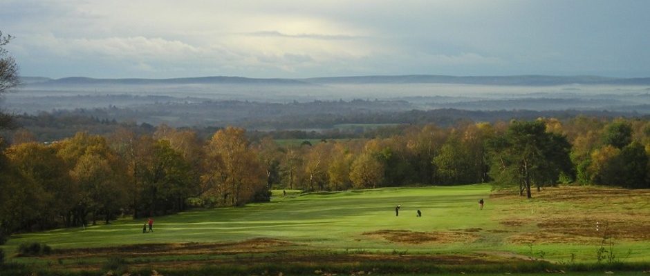 View over the Downs at Crowborough Beacon Golf Club, England