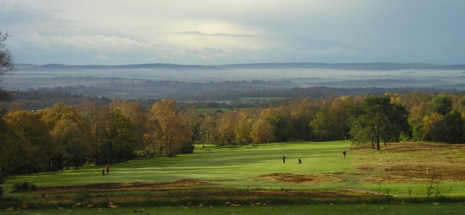 View over the Downs at Crowborough Beacon Golf Club, England