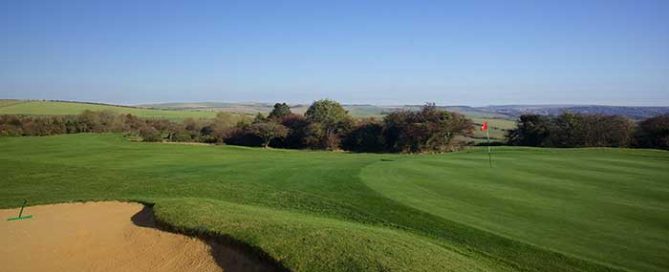 The second hole at Dyke Golf Club, Brighton, England