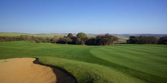 The second hole at Dyke Golf Club, Brighton, England