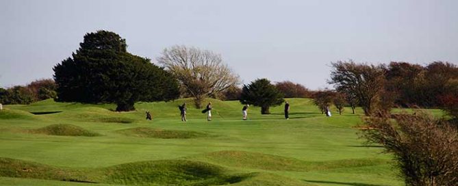 The fifth hole at the Dyke Golf Club, Brighton, England