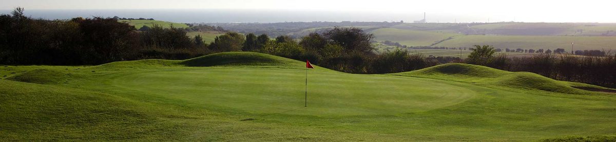 The sixth hole at the Dyke Golf Club, Brighton, England