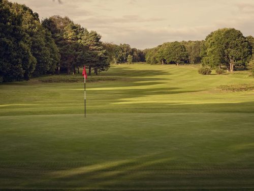 Sun and shadows over Piltdown Golf Club, Uckfield, England