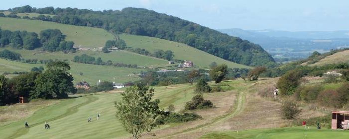 The 14th hole at Pyecombe Golf Club, Brighton, England