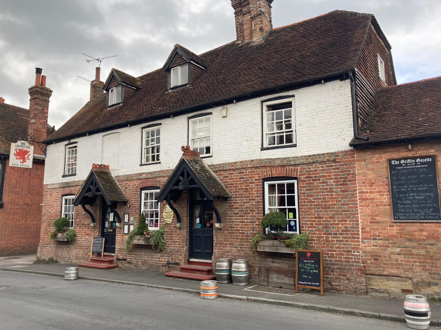 The exterior of The Griffin Inn, Fletching, England