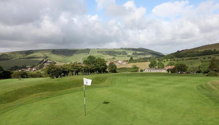 Views over the Downs at Pyecombe Golf Club, Brighton, England