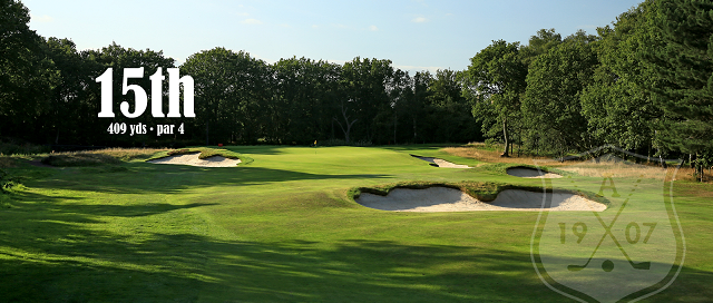 The 15th hole at Alwoodley Golf Club, Leeds, England