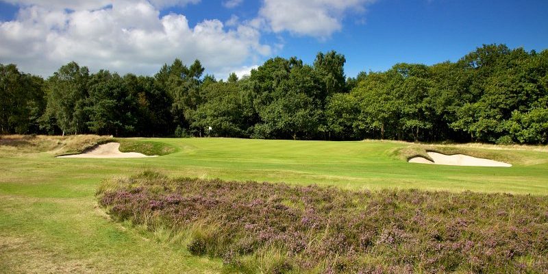 Up to the green at Alwoodley Golf Club, Leeds, England